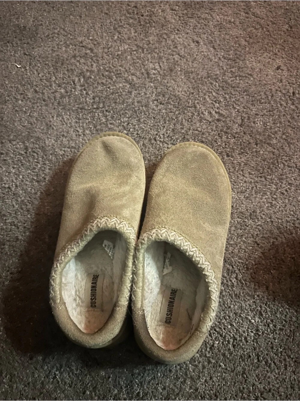 Kids Cozy Slip-On Suede Slippers in Tan